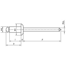Заклепка вытяжная алюминий/сталь ф3,2х12