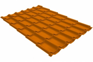Металлочерепица Grand Line Modern толщина 0,45 PE RAL2004 (чистый оранжевый), покрытие полиэстер