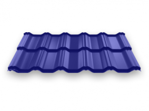 Модульная металлочерепица Вилейская волна, 0,50 350*30 RAL 5002 ультрамарин глянец