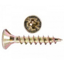 Саморез универсальный 2,5х16, потай, желтый, цинк