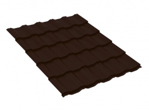 Металлочерепица Вилейская волна, 0,45 мм, 350*30 RAL 8017 шоколадно коричневый глянец