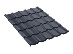 Металлочерепица Нарочанка, 0,5 мм, 350х25 RAL7024 серый графит