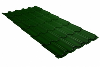 Металлочерепица Grand Line Kvinta plus толщиной 0,45 PE RAL6002 (зеленый лист)