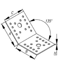 Уголок крепежный стропильный 70х70х55