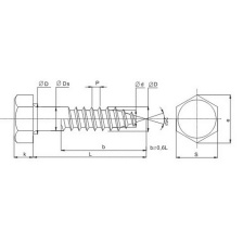 Шуруп с шестигранной головой 10х120 (глухарь), DIN 571