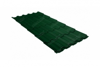 Металлочерепица Grand Line Kvinta plus 0,45 PE RAL 6005 (зелёный мох)