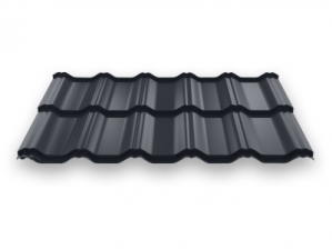 Модульная металлочерепица Вилейская волна, 0,45 мм, 350*20 мм RAL7024 серый графит мат