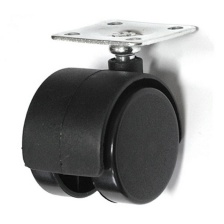 Колесо мебельное КМ-50 Н мм с площадкой черное с томозом