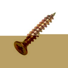 Саморез универсальный 6,0х60, потай, желтый, цинк