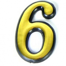 Цифра дверная Аллюр пласт 6 Золото