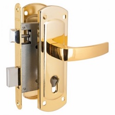 Замок врезной Аллюр ЗВ4-55А GP латунь 55 мм без ц/мех (Китай)