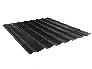 Металлочерепица Монтеррей 0,45 RAL9005 чёрная смородина, мат