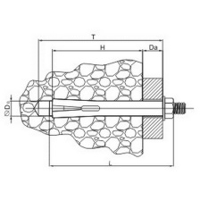 Анкерный болт с гайкой М16х20х250, желтый цинк