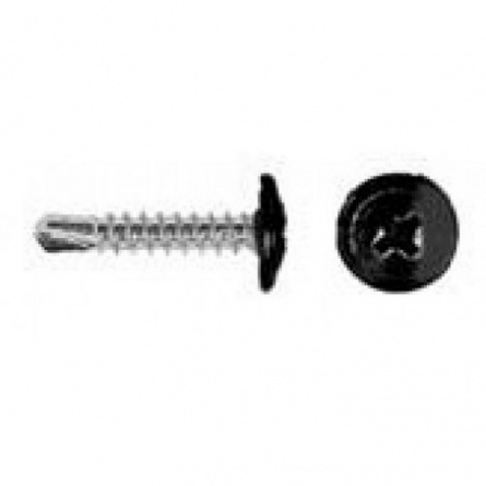 Саморез с прессшайбой 4,2х16 со свер,RAL 9005 фото 1