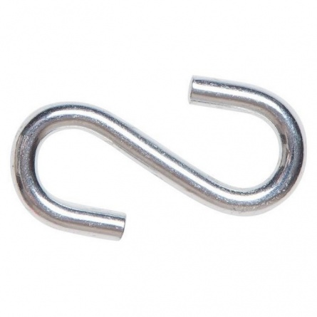 Крючок металлический S-образный 8мм, оцинк фото 1