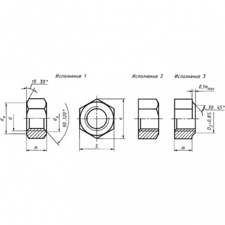 Гайка шестигранная М3 фото 1