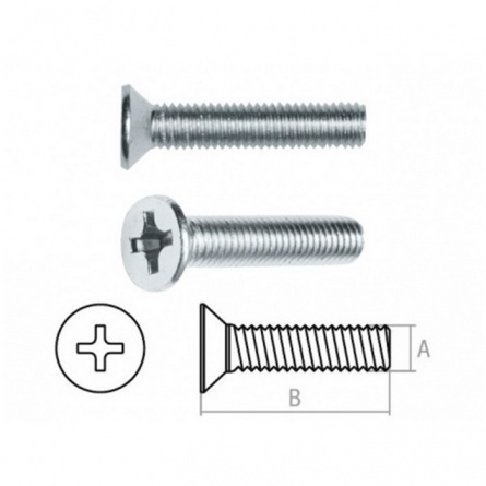 Винт потай М5х10, цинк фото 1