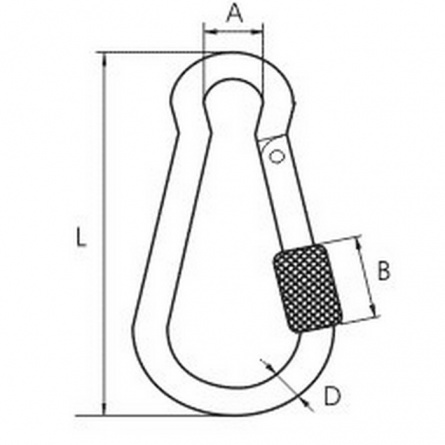 Карабин пожар с фиксат 4х40, цинк фото 1