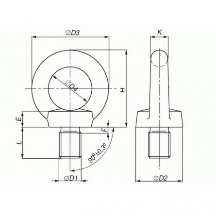 Рым-болт М8,оцинк фото 1