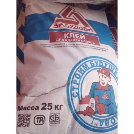 Клей для блоков Забудова в мешках по 25 кг фото 1