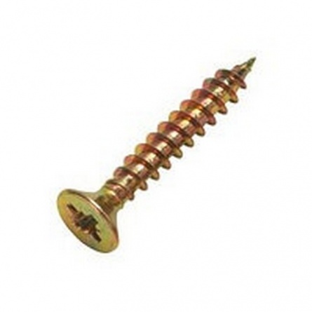 Саморез универсальный 6,0х90, потай, желтый, цинк фото 1