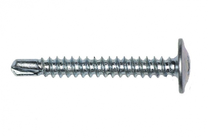 Саморез с прессшайбой 4,2х51, сверло, цинк фото 1