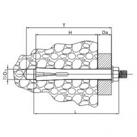 Анкерный болт с гайкой М12 х16х147, желтый цинк фото 1