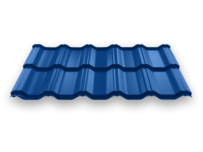 Модульная металлочерепица Вилейская волна, 0,50 мм, 350*25 RAL 5005 сигнальный синий глянец фото 1