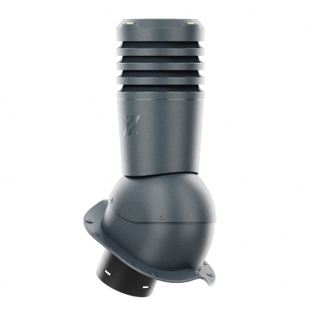 Труба вентиляционная с проходным элементом KBN низкий профиль d=150 RAL 7016 фото 1