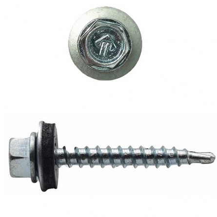 Саморез кровельный коньковый 4,8х70, с шайбой EPDM, RAL 3011 фото 1