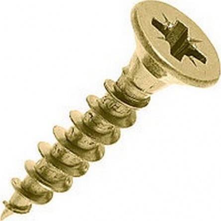 Саморез универсальный 4,2х76, потай, желтый, цинк фото 1