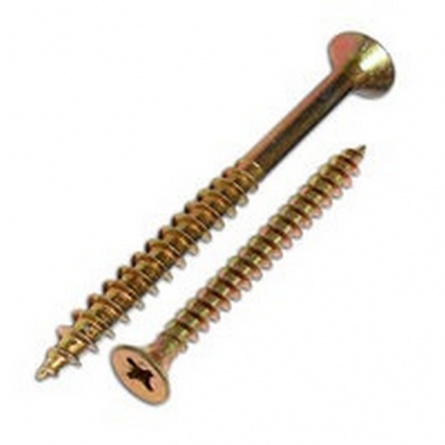 Саморез универсальный 5,0х70,потай,желтый,цинк фото 1