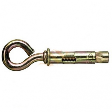 Анкерный болт с крюком М10х12х70, желтый цинк фото 1