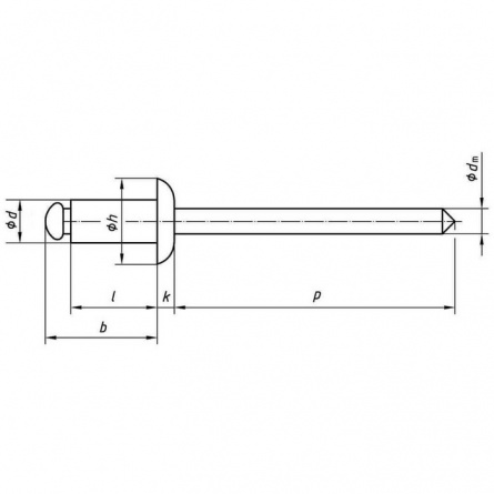 Заклепка вытяжная алюминий/сталь ф3,2х8 фото 1