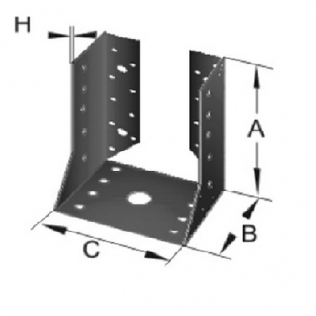 Опора бруса закр 140х76х100 фото 1
