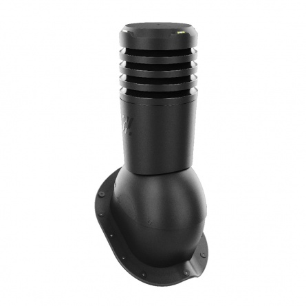 Труба вентиляционная с проходным элементом KBN низкий профиль d=150 RAL 9005 фото 1