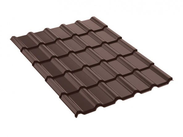 Металлочерепица Нарочанка, 0,5 мм, 350х25 RAL8017 шоколадно коричневый фото 1