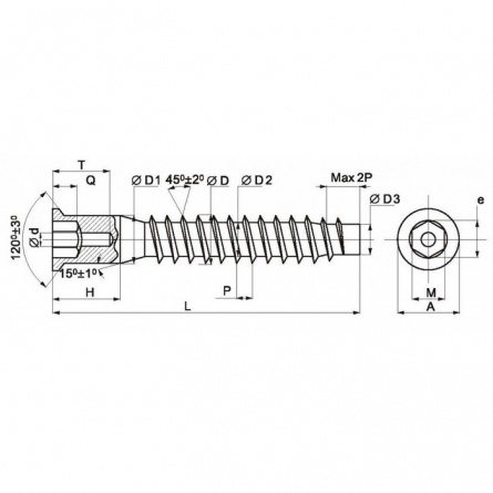 Винт конфирмат 6,3х50, оцинк фото 1