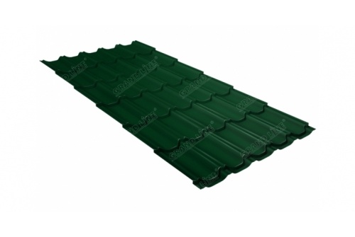 Металлочерепица Grand Line Kvinta plus 0,45 PE RAL 6005 (зелёный мох) фото 1