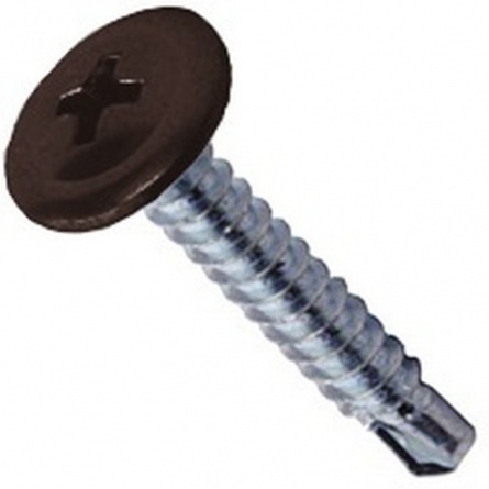 Саморез с прессшайбой 4,2х16, со сверлом, RAL 8017 фото 1