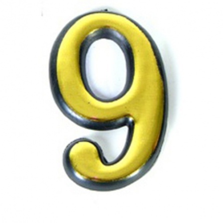 Цифра дверная Аллюр пласт 9 Золото фото 1