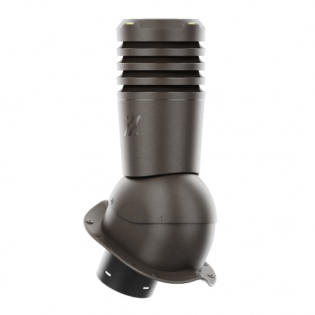 Труба вентиляционная с проходным элементом KBF профиль F d=150 RAL 8017 фото 1