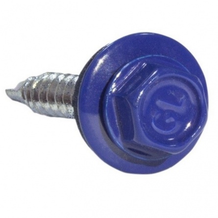 Саморез кровельный 4,8х70,с шайбой,RAL 5002 фото 1