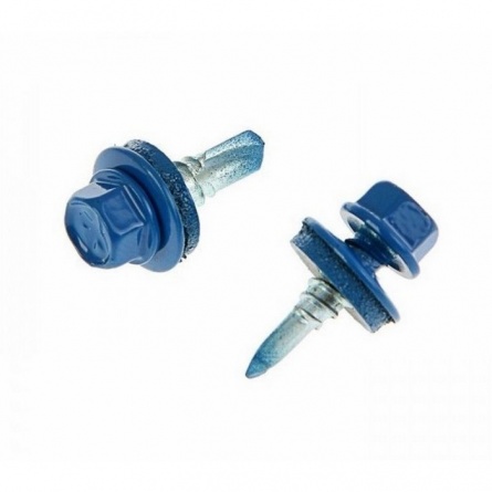 Саморез кровельный 5,5х19,с шайбой,RAL5005 фото 1