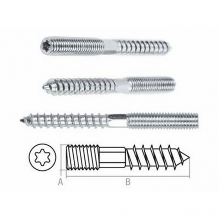 Шуруп-шпилька М10х140, цинк фото 1