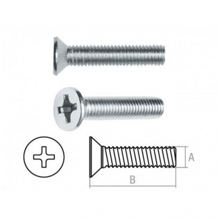 Винт потай М5х70, цинк фото 1