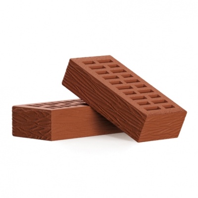 Кирпич лицевой пустотелый одинарный КЛПО-150 рельеф РИФ красный фото 1