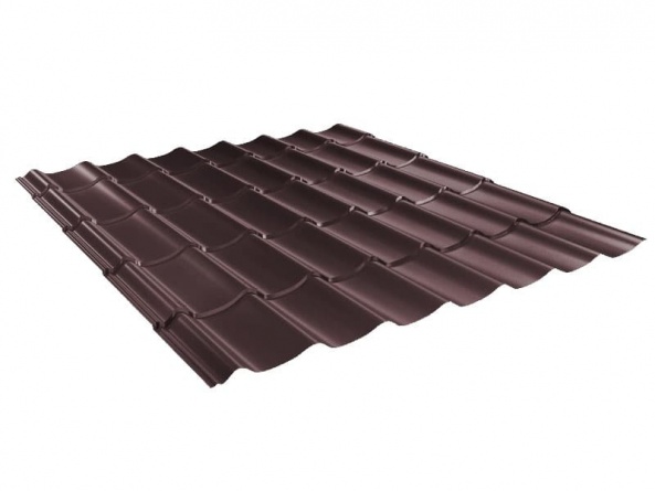 Металлочерепица Монтеррей матовая, 0,5 мм RAL 8017 шоколадно коричневый бархат фото 1