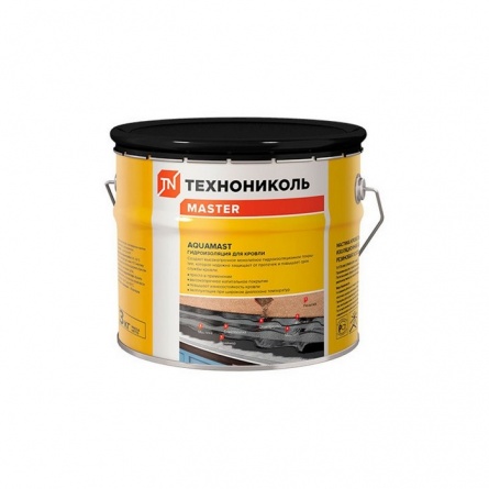 Мастика кровельная и гидроизоляционная битумно-резиновая холодная AquaMast(10кг) фото 1