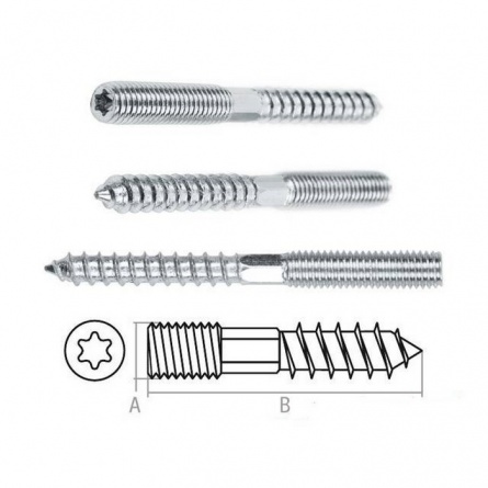 Шуруп-шпилька М8х120, цинк фото 1